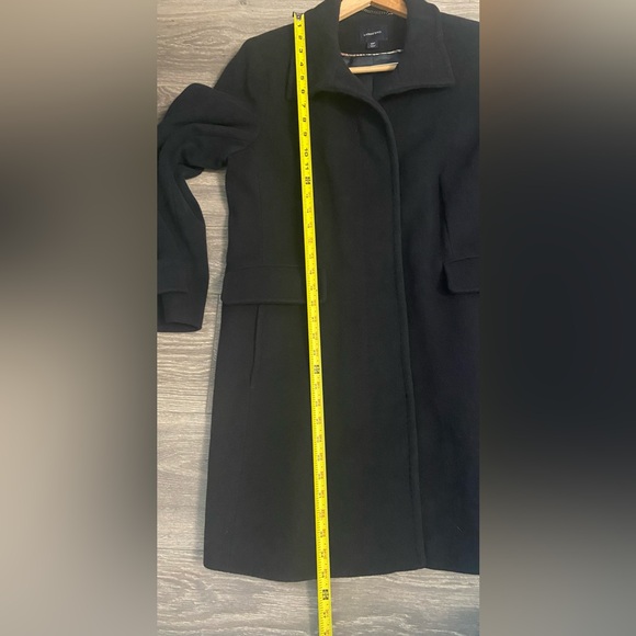 Gorgeous Lands End Navy Trench Coat Wool Blend 4 Pockets Women’s Size 10P - Picture 13 of 15